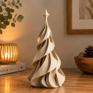 Árvore de Natal Decorativa Espiral Moderna – Decoração Natalina 3D