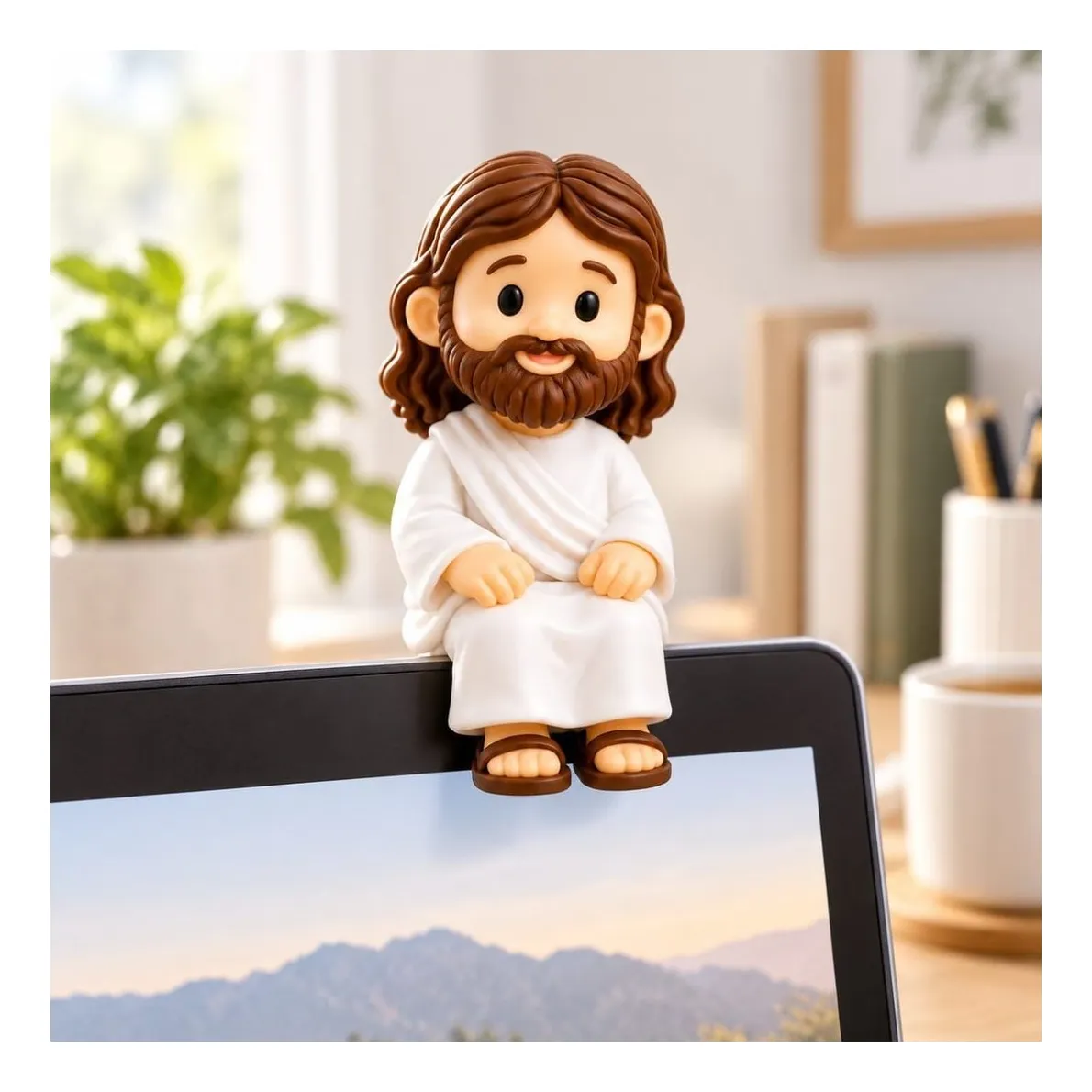 Mini Jesus Sentado – Boneco Decorativo para Mesa, Computador e Carro - Imagem 6