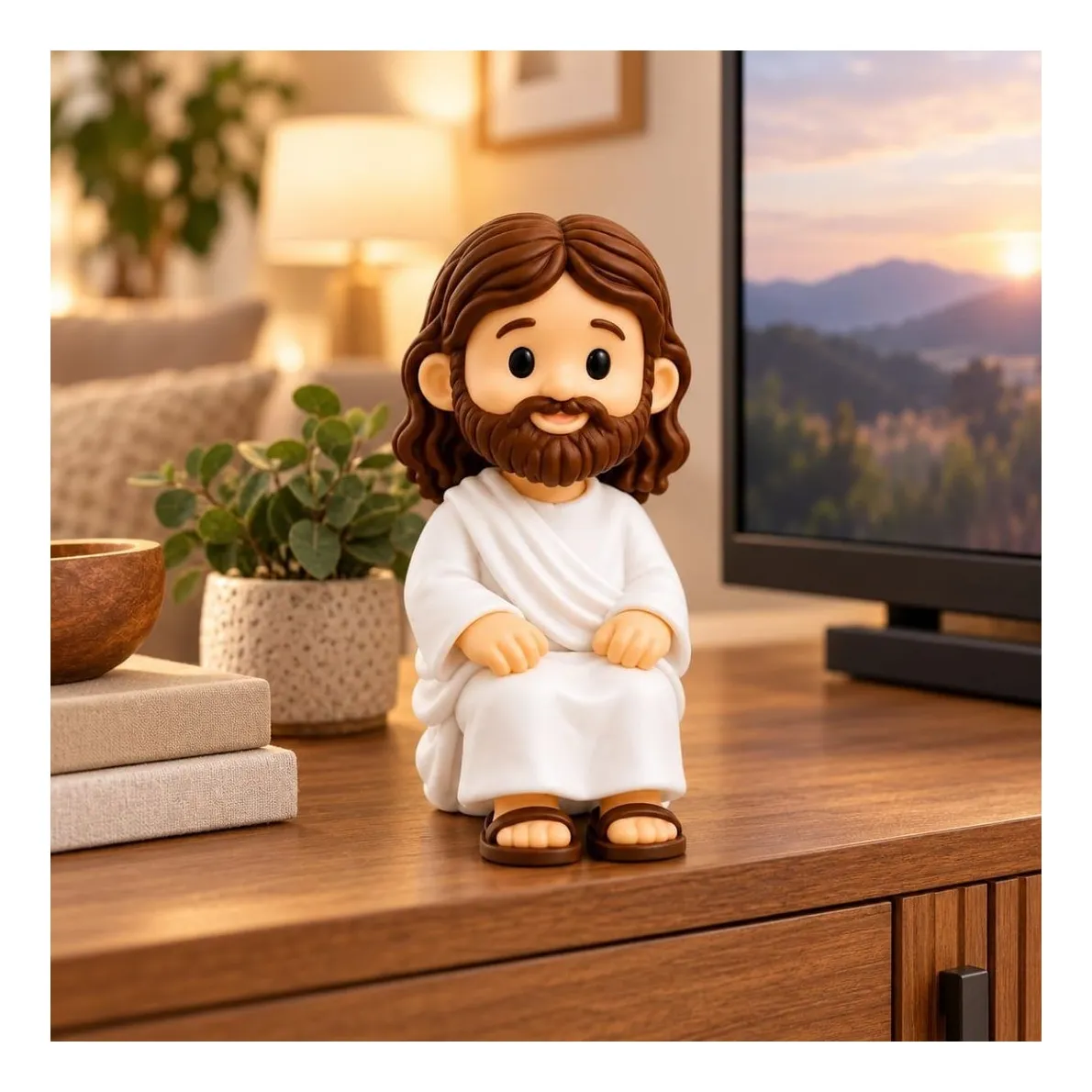 Mini Jesus Sentado – Boneco Decorativo para Mesa, Computador e Carro - Imagem 5