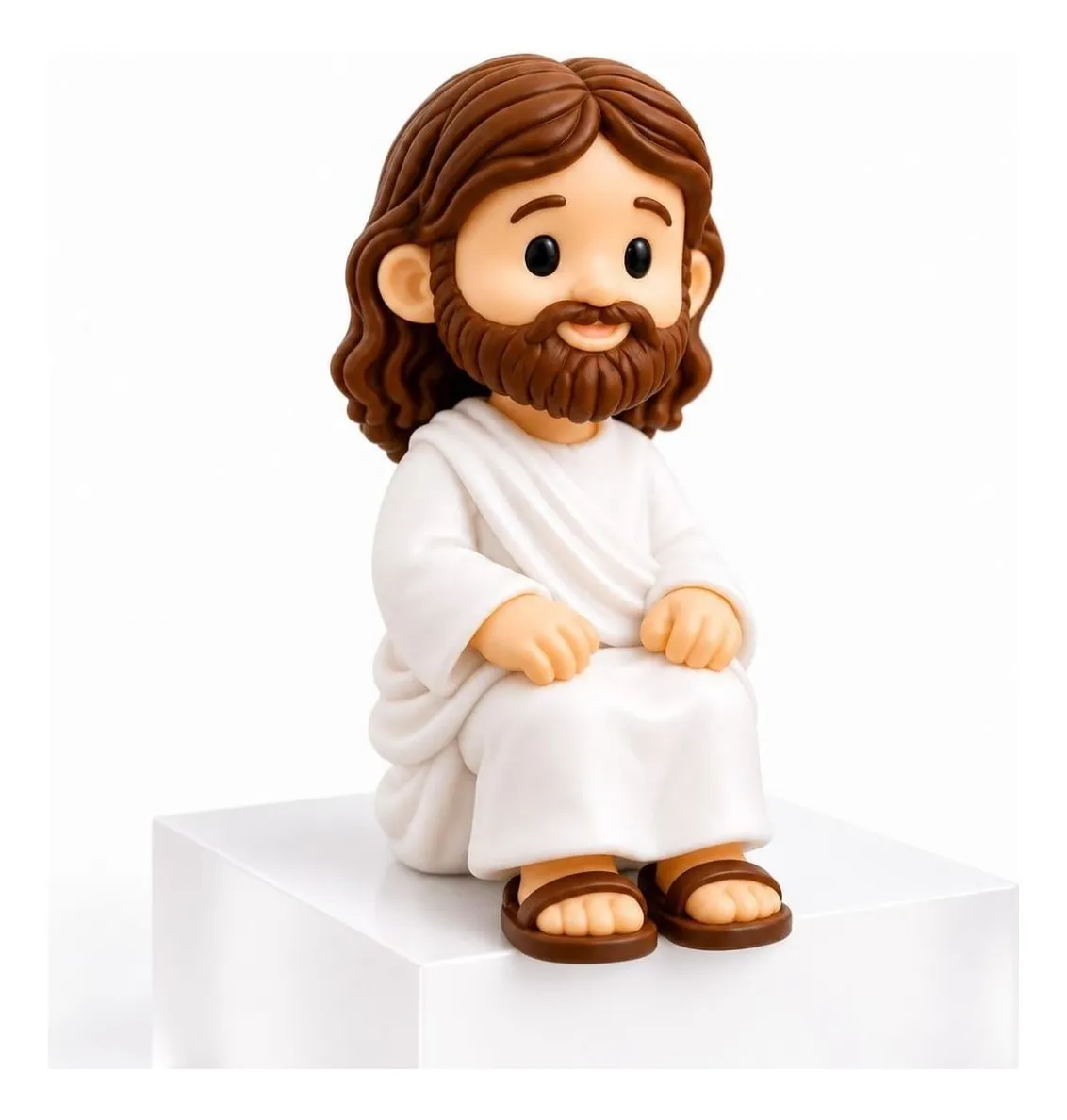 Mini Jesus Sentado – Boneco Decorativo para Mesa, Computador e Carro - Imagem 3