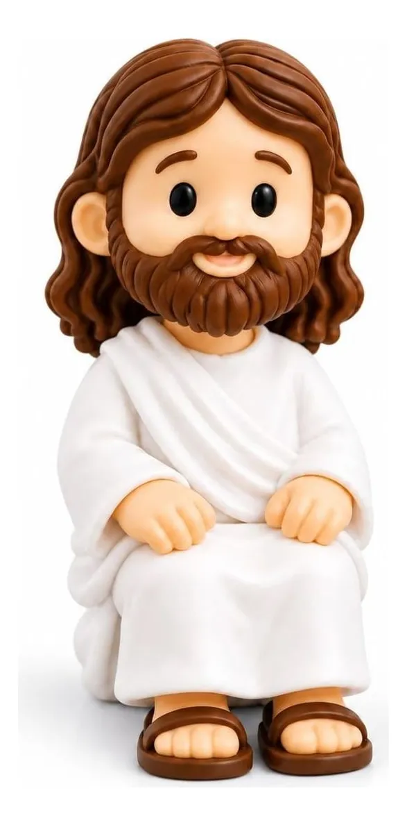 Mini Jesus Sentado – Boneco Decorativo para Mesa, Computador e Carro - Imagem 2