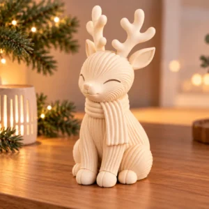 Rena Natalina Decorativa 3D Cordeiro/Gamo Fofo Enfeite Mês de Natal Mesa Hack Sala
